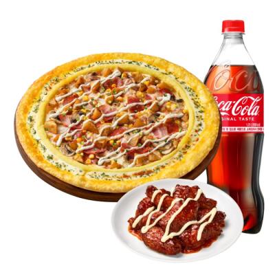 피자헛 골든베이컨포테이토리치골드L+슈프림양념소이윙봉 8조각+콜라1.25L